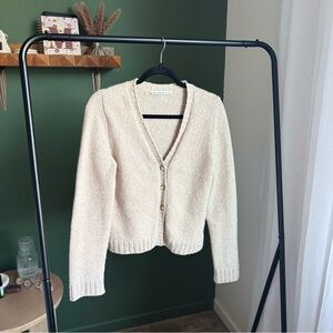 Abercrombie & Fitch Cream Cardigan Sweater